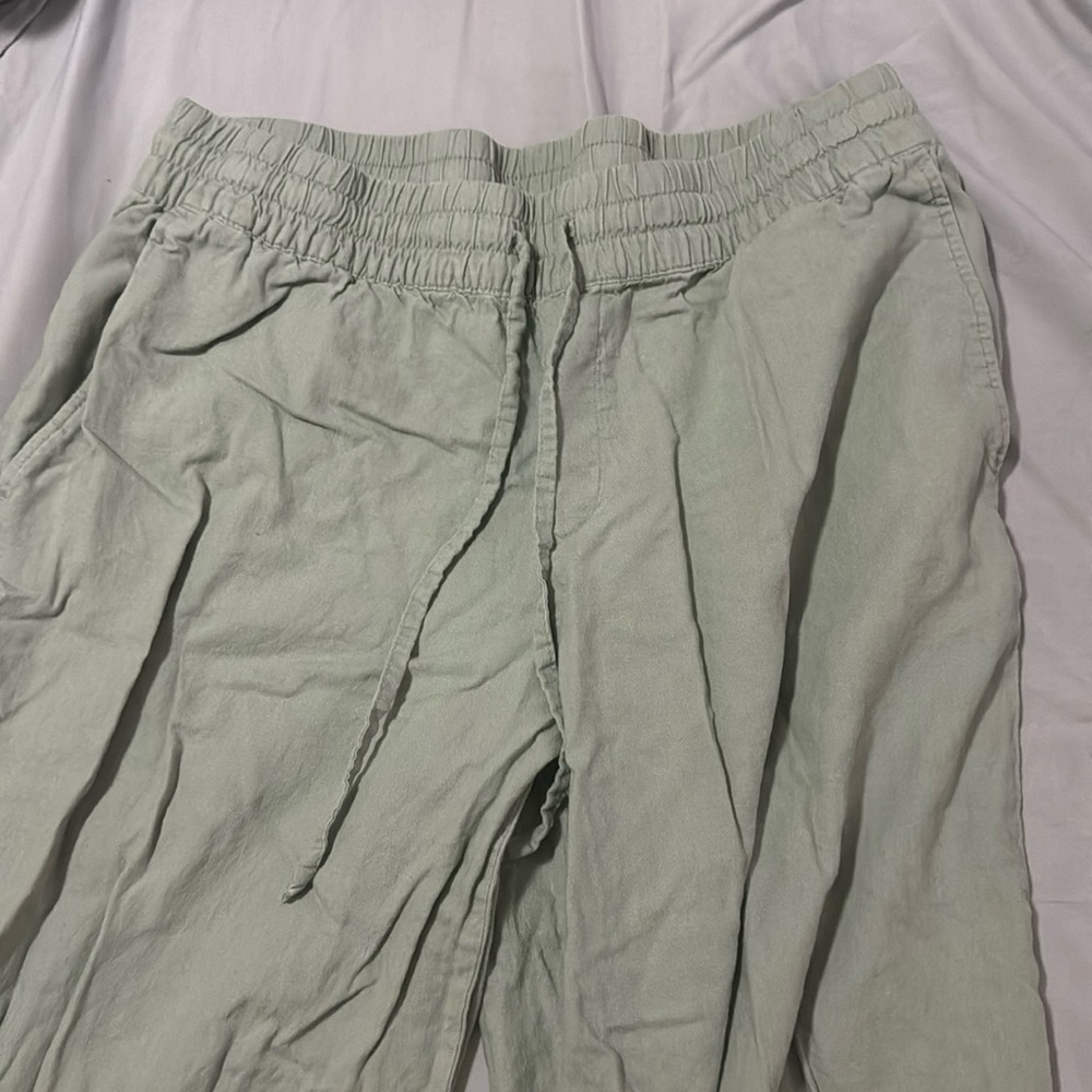 A new day green linen pants